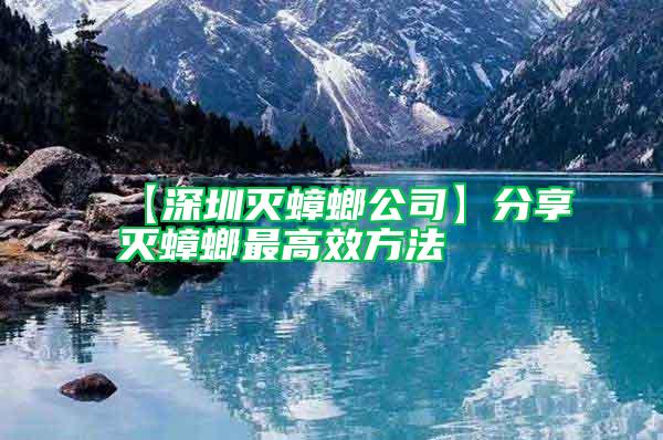【深圳滅蟑螂公司】分享滅蟑螂最高效方法