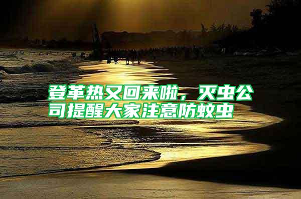 登革熱又回來啦，滅蟲公司提醒大家注意防蚊蟲