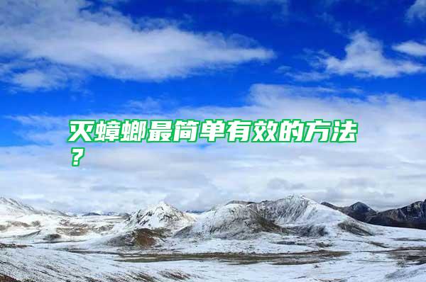 滅蟑螂最簡單有效的方法？