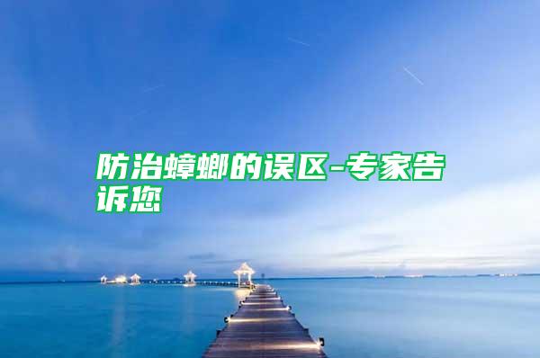 防治蟑螂的誤區-專家告訴您