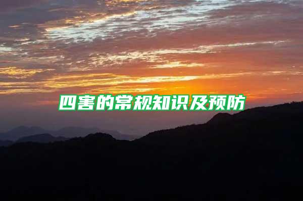 四害的常規知識及預防