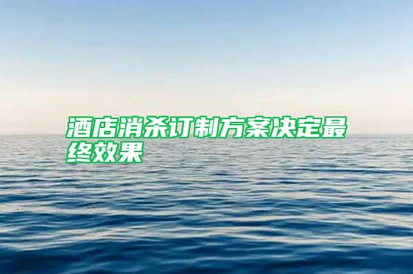 酒店消殺訂制方案決定最終效果