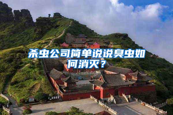 殺蟲公司簡單說說臭蟲如何消滅？