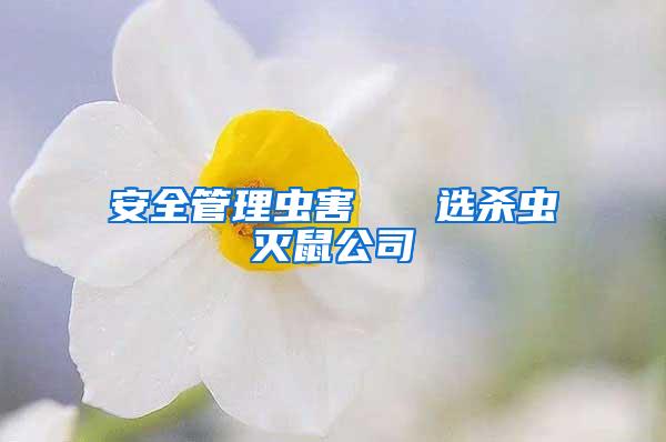 安全管理蟲害   選殺蟲滅鼠公司