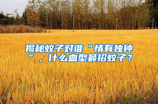 揭秘蚊子對誰“情有獨(dú)鐘”，什么血型最招蚊子？