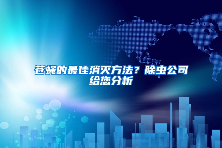 蒼蠅的最佳消滅方法？除蟲(chóng)公司給您分析