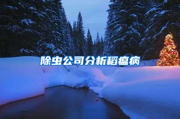 除蟲(chóng)公司分析稻瘟病
