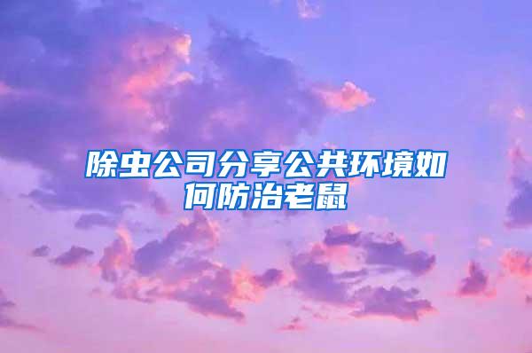 除蟲公司分享公共環境如何防治老鼠