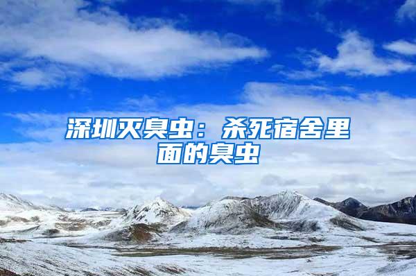 深圳滅臭蟲:殺死宿舍里面的臭蟲