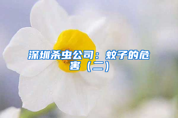 深圳殺蟲(chóng)公司:蚊子的危害(二)