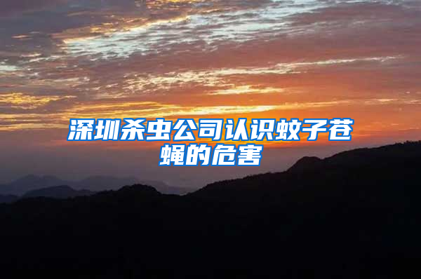 深圳殺蟲公司認識蚊子蒼蠅的危害