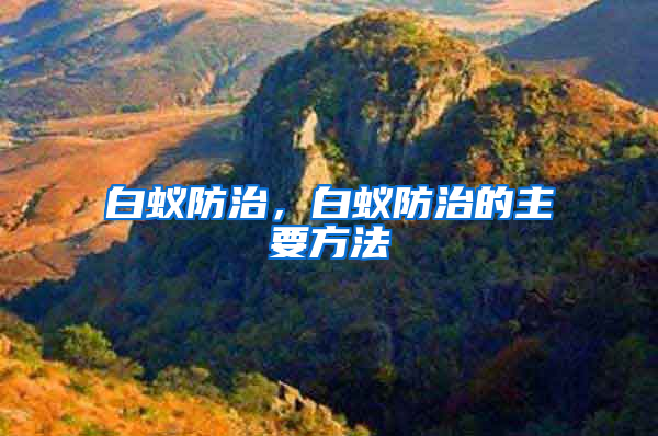 白蟻防治,白蟻防治的主要方法