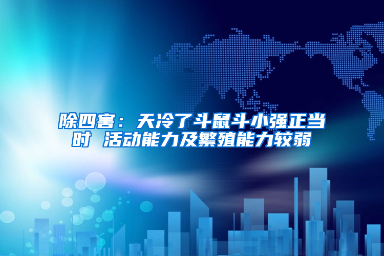 除四害:天冷了斗鼠斗小強正當(dāng)時 活動能力及繁殖能力較弱